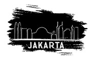 Jakarta Skyline Silhouette. 