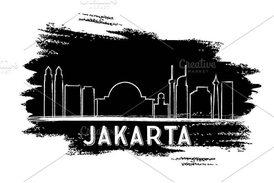 Jakarta Skyline Silhouette.  in Illustrations - product preview 8