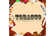 Smoking tobacco products icons set with cigarettes hookah cigars lighter isolated vector illustration