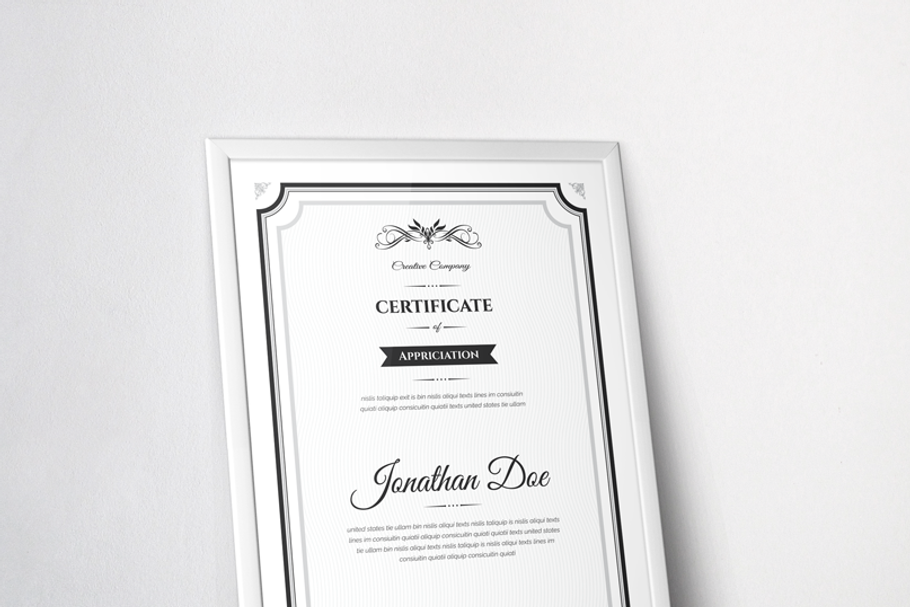 Clean Certificate Template in Stationery Templates - product preview 8