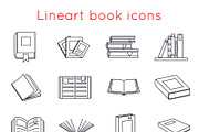 Lineart Book Icons
