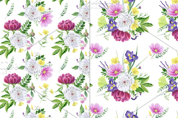 Florals watercolor set in Illustrations - product preview 2