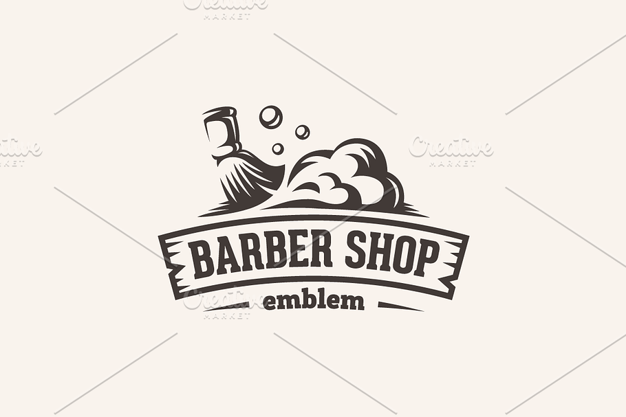 Barber shop — emblem template