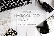 Workplace & Macbook Photo Mockup