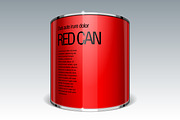 Shiny gloss red vector can
