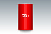 Shiny gloss red vector banner