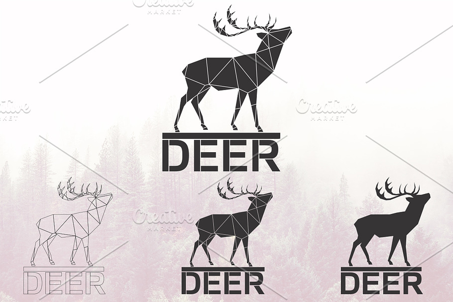 Deer logo set