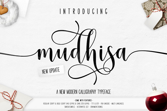 Mudhisa Script | 4 Version in Scrapbooking Fonts - product preview 10