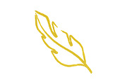 Golden feather bird line art sketch