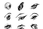 illustration of female eyes