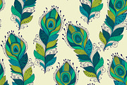 Vector seamless Pattern with Peacock