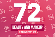 Beauty and Makeup Line Icons Set