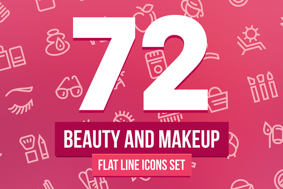 Beauty and Makeup Line Icons Set in Health Icons - product preview 8