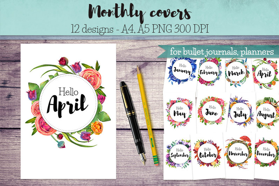 Monthly Covers for Planners