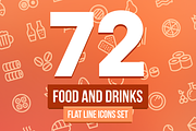 Food and Drinks Line Icons Set