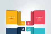 Four options square infographics