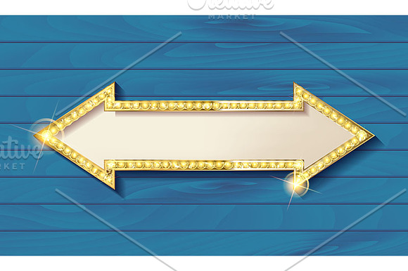 Set Retro banner with shining lights in Graphics - product preview 3