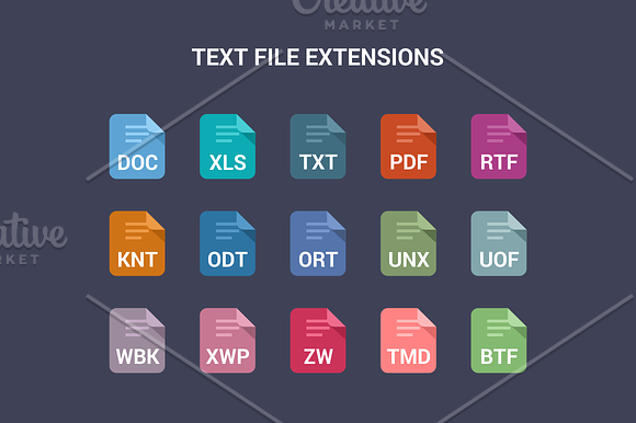 90 File Type Colored Flat Icons Set in UI Icons - product preview 5
