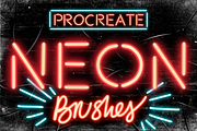 Set of 9 Neon Procreate brushes