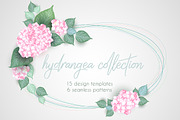 Hydrangea set: 15 cards, 6 pattern