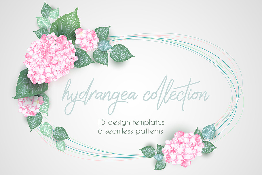 Hydrangea set: 15 cards, 6 pattern