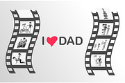 Happy Father's Day Moments on Black Film Reel