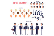 Businessman Character Generator Flat Vector