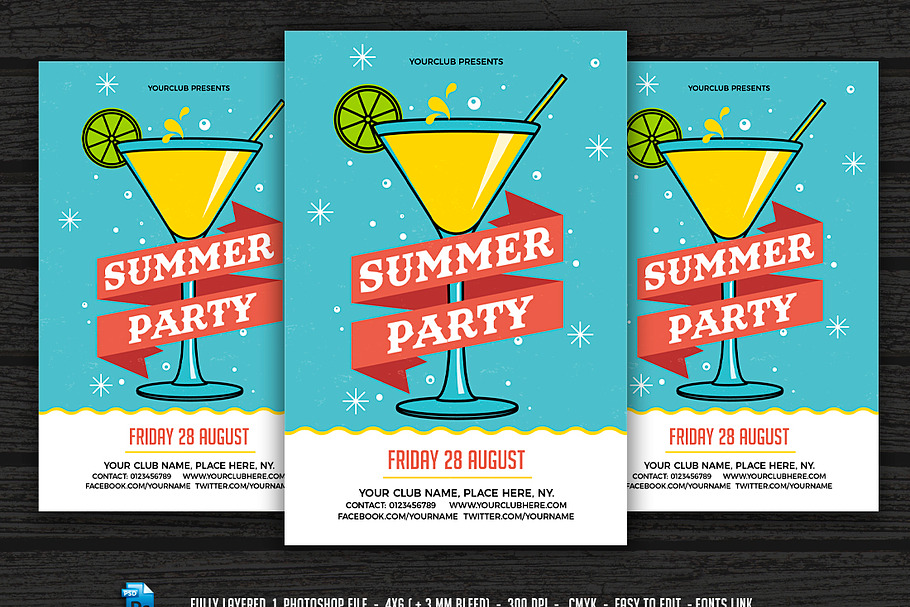 Summer Party / Cocktail Party flyer