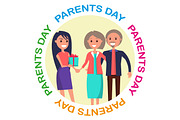 Parents' Day Banner Showing Happy Family