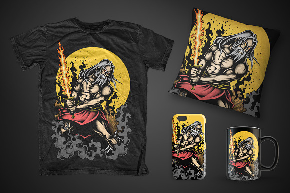 Warrior Old Man in Illustrations - product preview 1