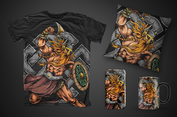 Viking Warrior in Illustrations - product preview 1