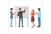 Teamwork and Startup Project Isolated Illustration