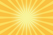yellow rays pop art background