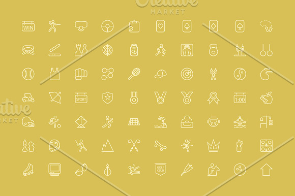 200 Sports Line Icons in Sports Icons - product preview 2