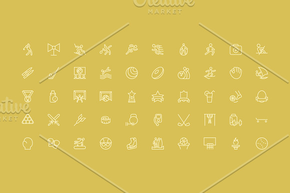 200 Sports Line Icons in Sports Icons - product preview 3