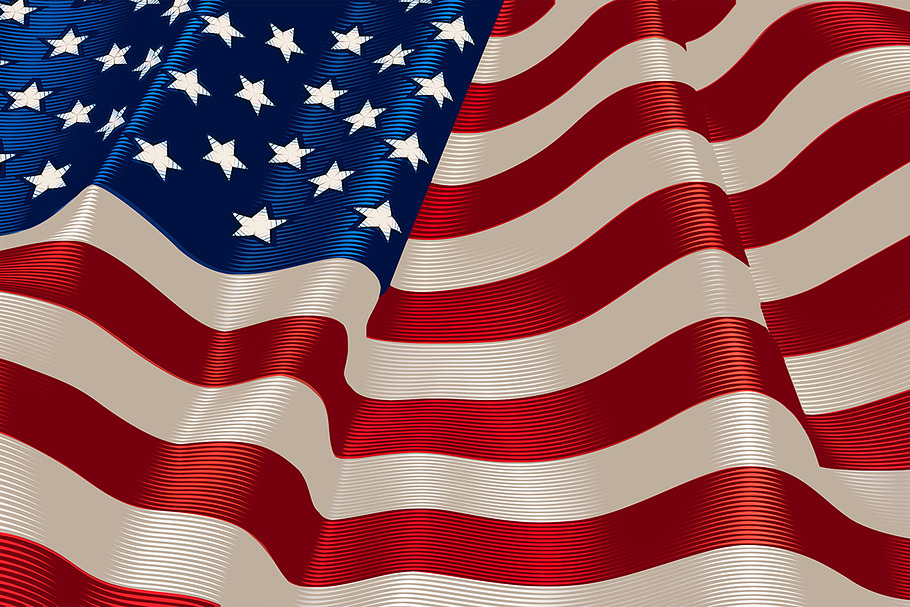 U.S. Flag Satin Engraving