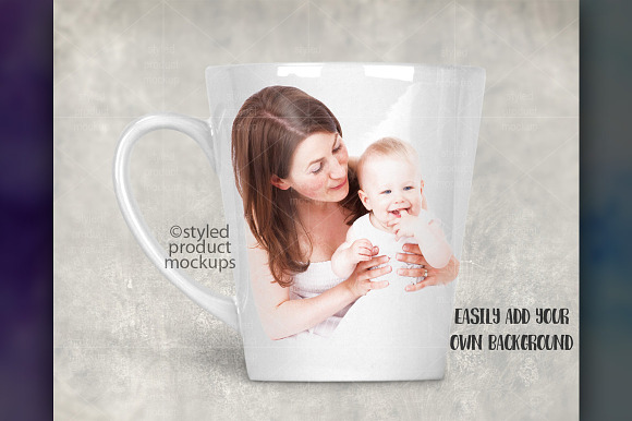12 oz latte mug mockup in Product Mockups - product preview 2