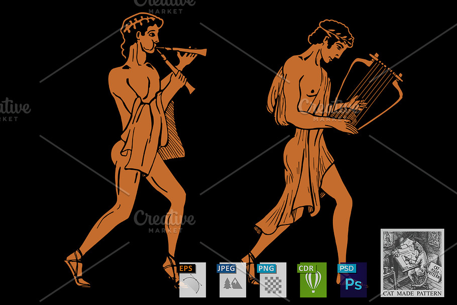 Ancient Greek musicians. 2 versions in Illustrations - product preview 8