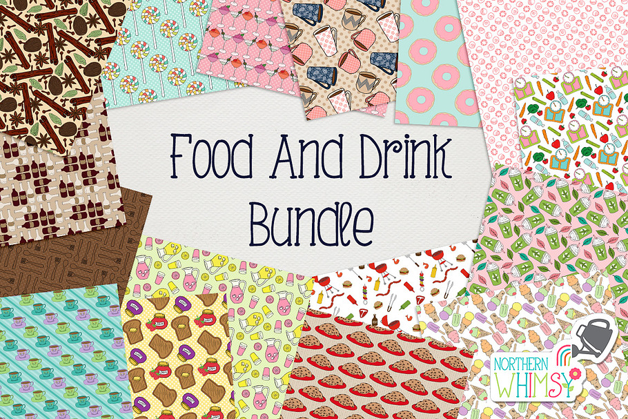 Food & Drink Seamless Pattern Bundle