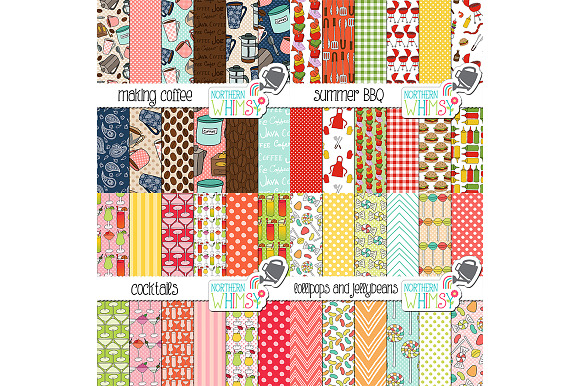 Food & Drink Seamless Pattern Bundle in Patterns - product preview 2