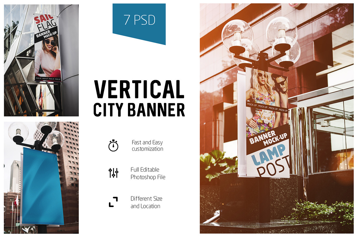 Vertical City Banner Mock-Up in Print Mockups - product preview 8