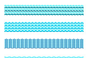 Seamless blue water wave bands