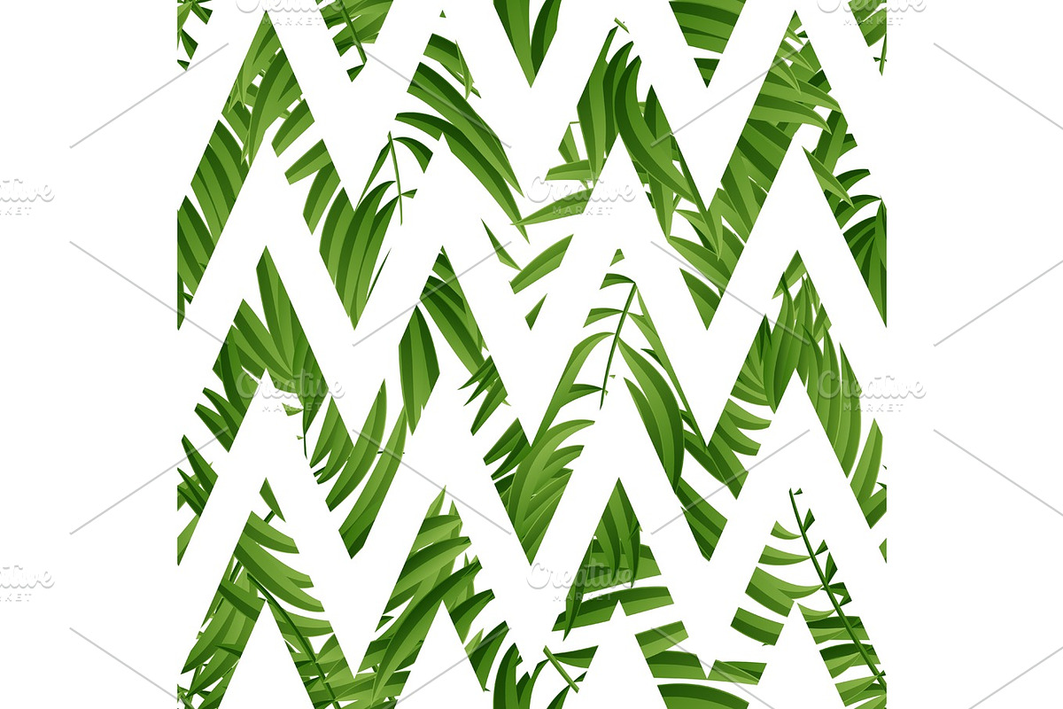Tropical Palm leaves. Vector seamless in Textures - product preview 8