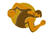 discus thrower throwing side retro s