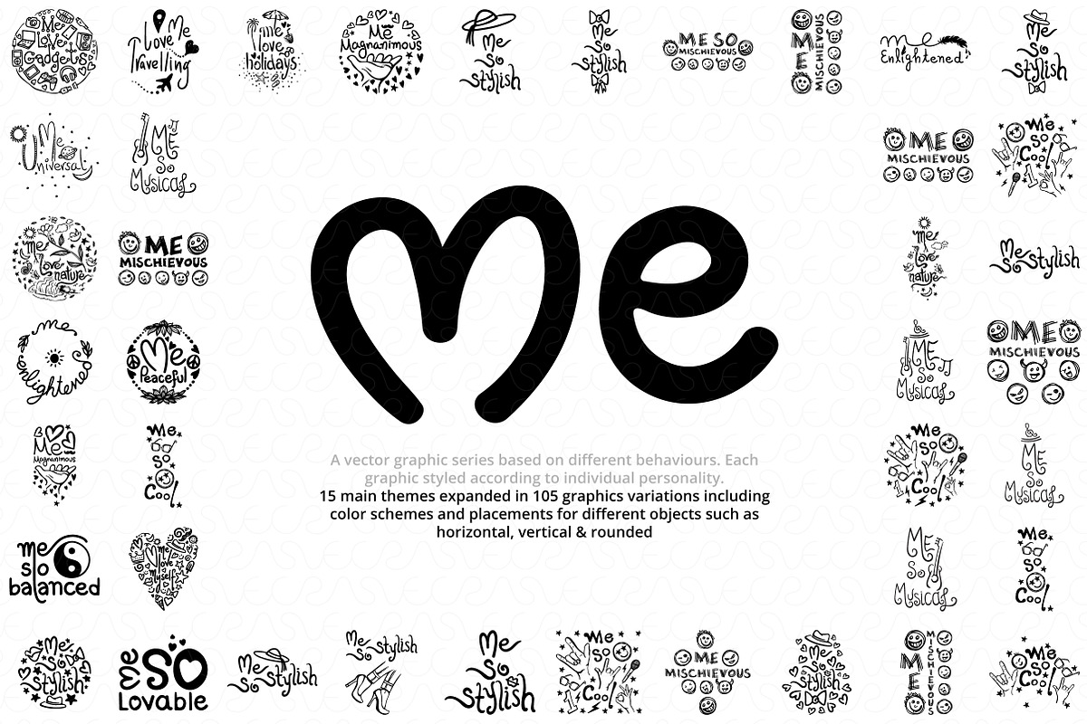 "Me" Graphics Series Vector Bundle in Illustrations - product preview 8