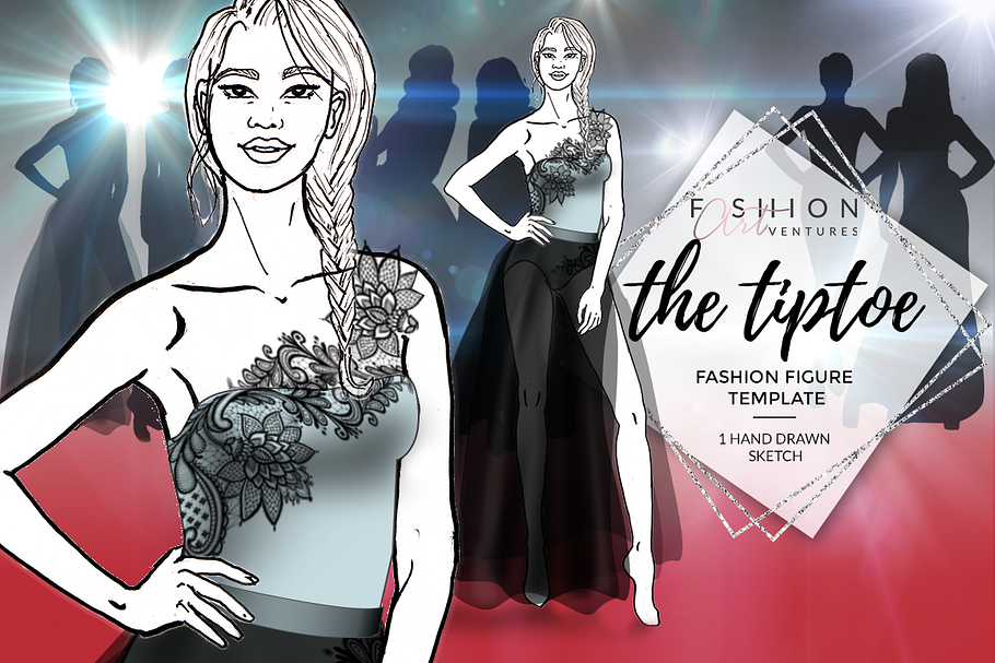Female fashion sketch- The Tiptoe