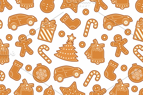 Christmas gingerbread cookies in Illustrations - product preview 2