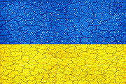 Ukraine Grunge Style National Flag