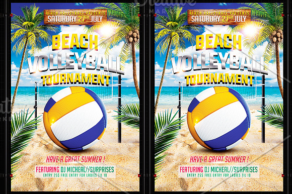 Beach Volleyball Flyer in Flyer Templates - product preview 2