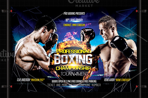 Boxing Night Flyer Template in Flyer Templates - product preview 3